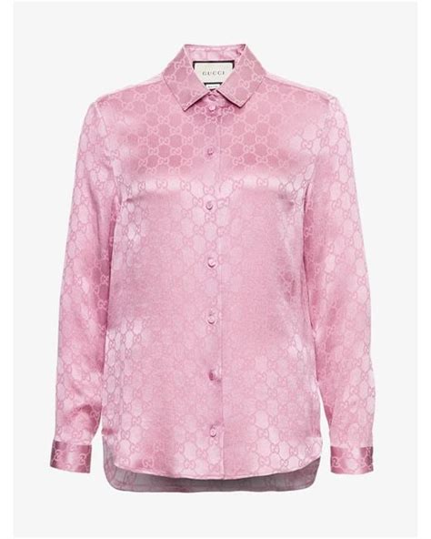 pink gucci shirt|gucci silk crêpe shirt.